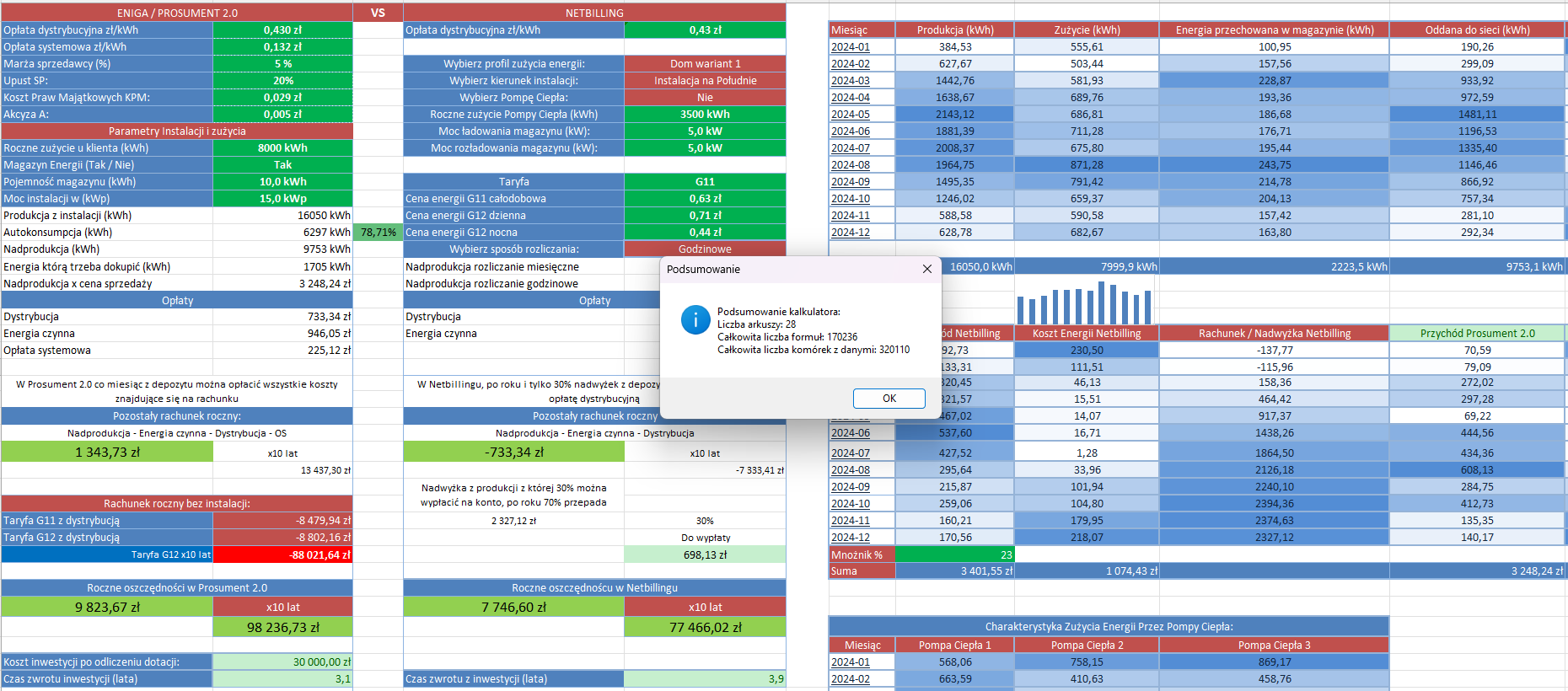 Zrzut ekranu kalkulatora